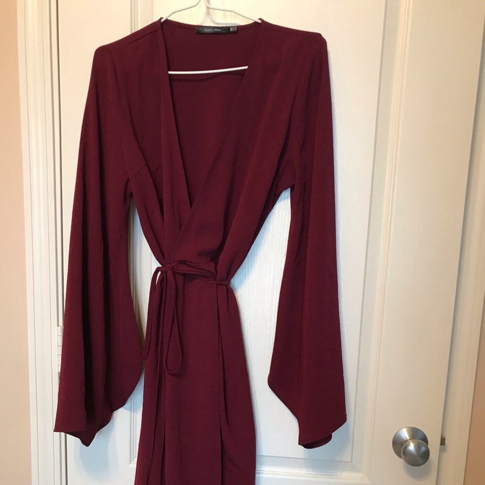 Long-sleeve Wrap mini dress